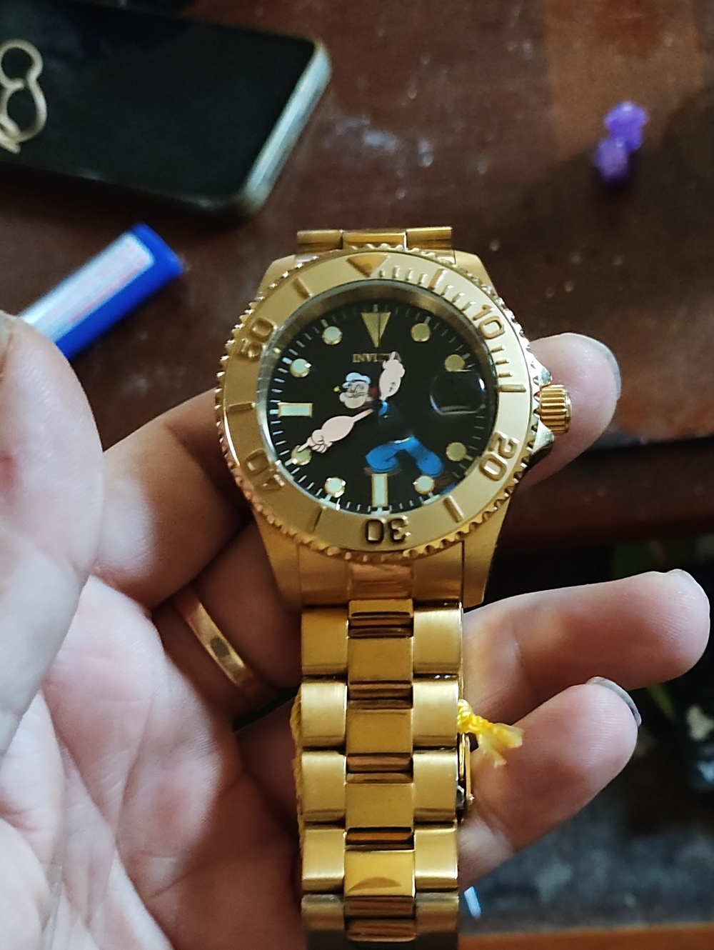 Invicta Gold-Tone Popeye Dial Diver Style Watch